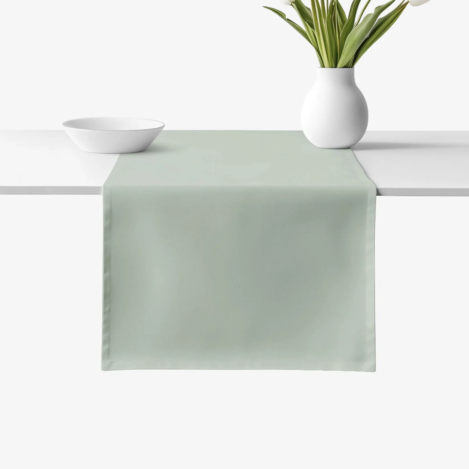 Goldea behúň na stôl 100% bavlnené plátno - šalviovo zelený 35x160 cm