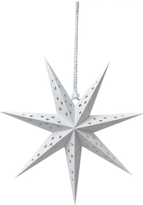 Biela závesná vianočná papierová hviezda S - 30*8*30 cm