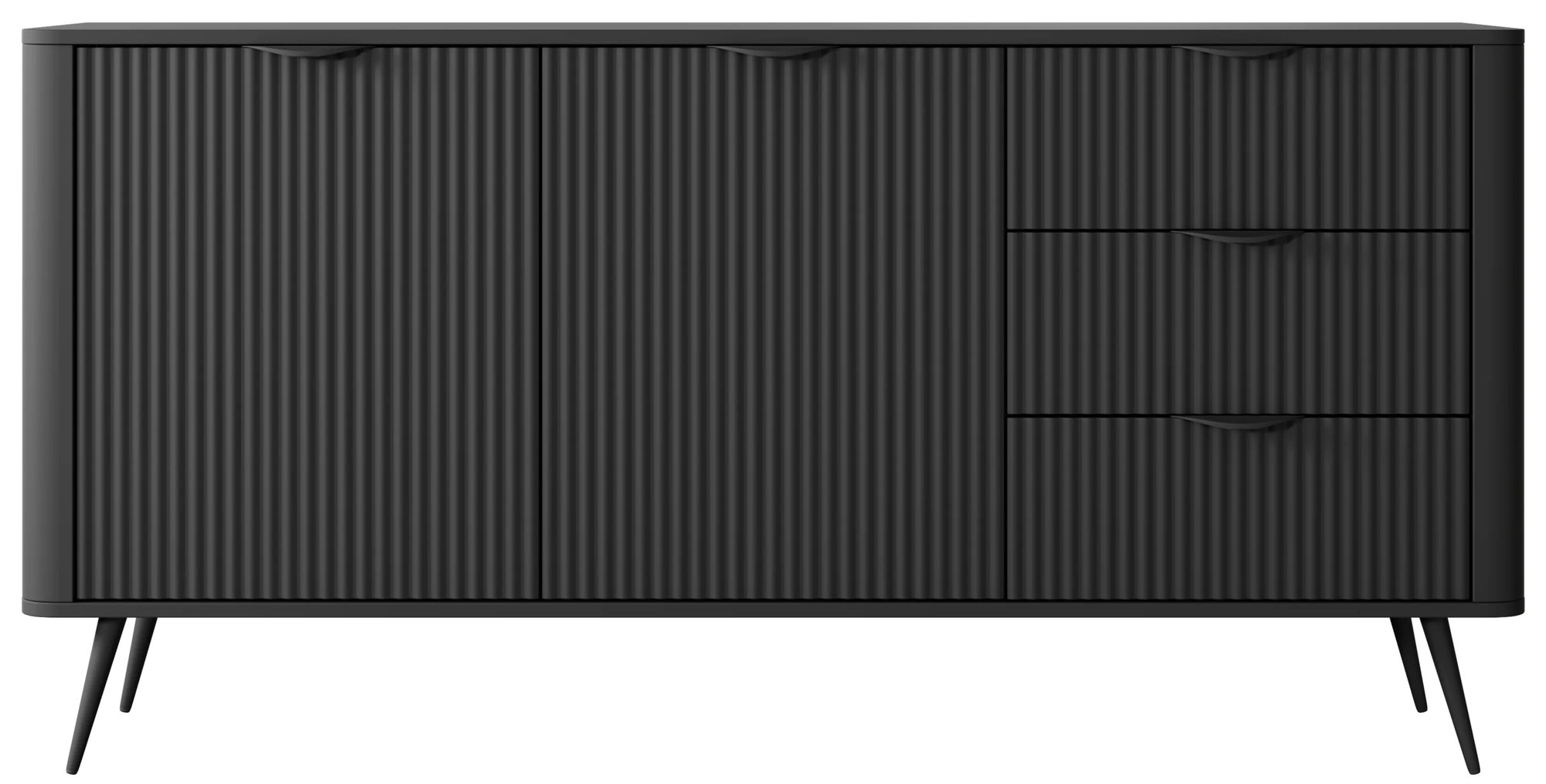 LAS Široká komoda Lante C - čierna