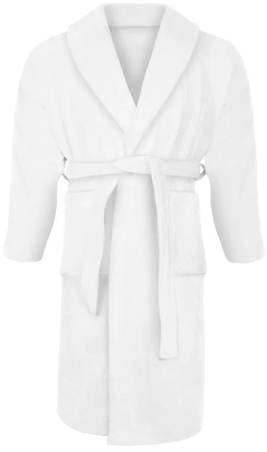 Profod Bavlnený velúrový župan - Biela | S