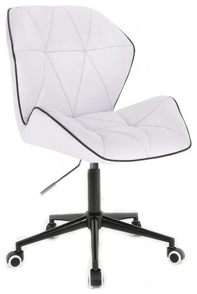 LuxuryForm DESIGN Stolička MILANO MAX na čiernej podstave s kolieskami - biela
