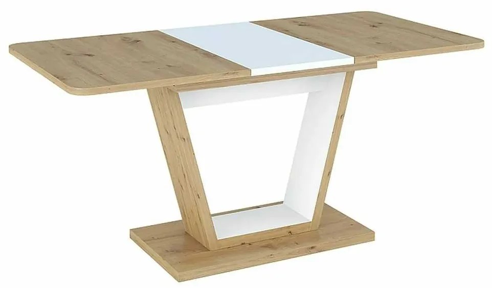 Jedálenský stôl Levin, dub artisan / biela