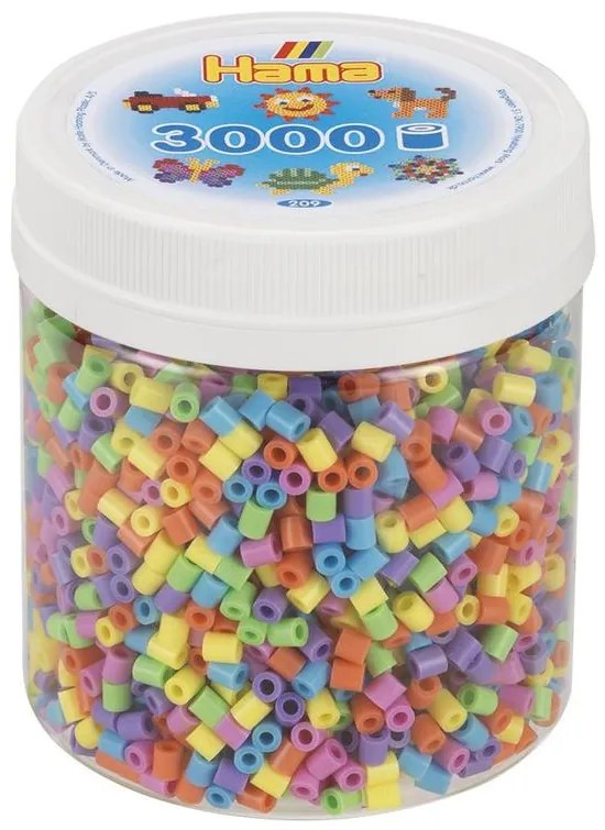 Hama Midi – pastelové zažehlovacie koráliky v tube – 3000 ks