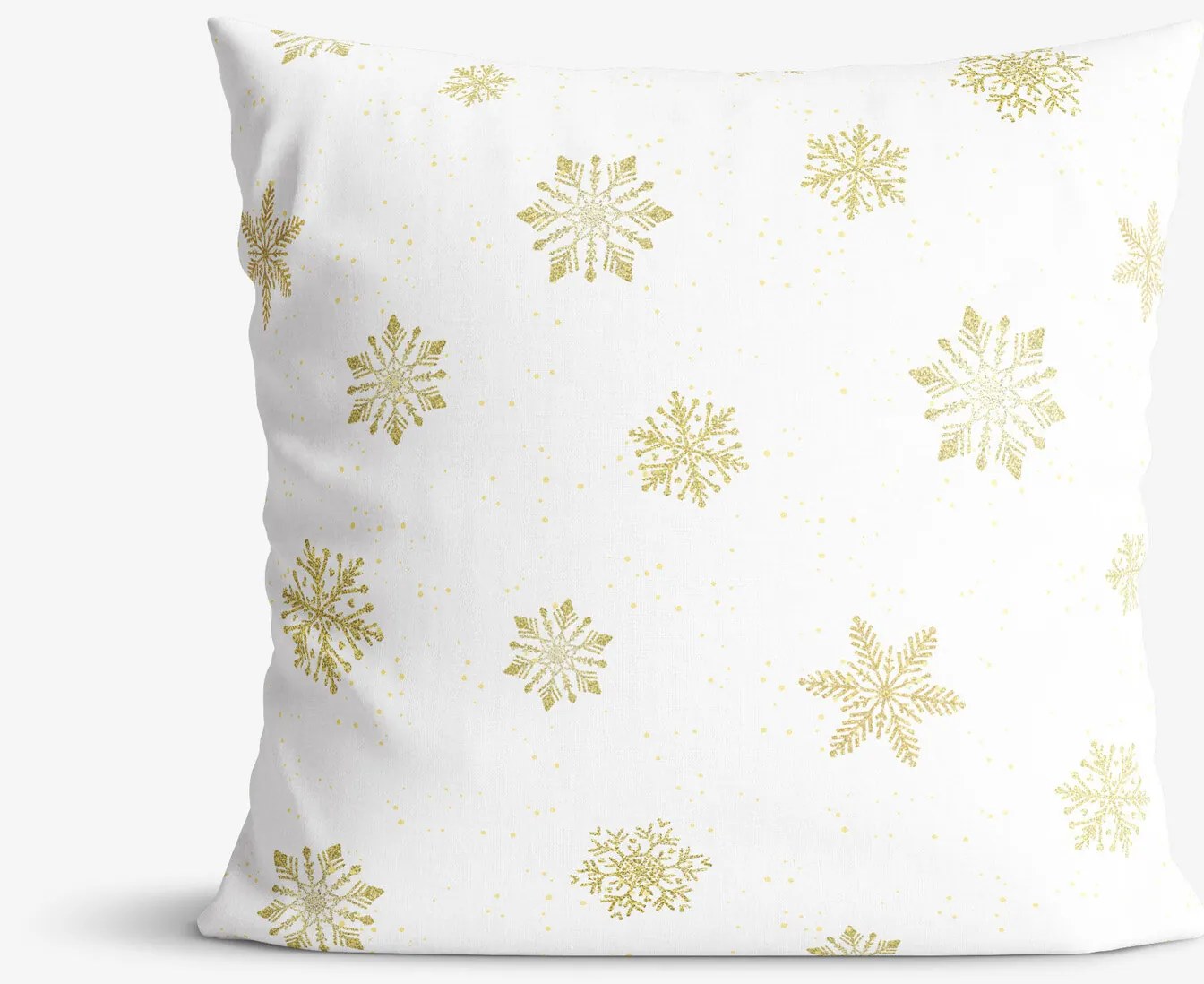Goldea dekoračná obliečka na vankúš - zlaté snehové vločky 40 x 40 cm