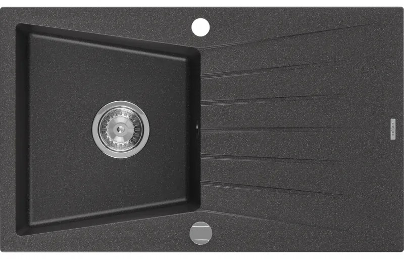 Mexen Cesar - drez granitový 77,5x47,0cm, 1-komorový, čierna-škvrny, 6514771010-76