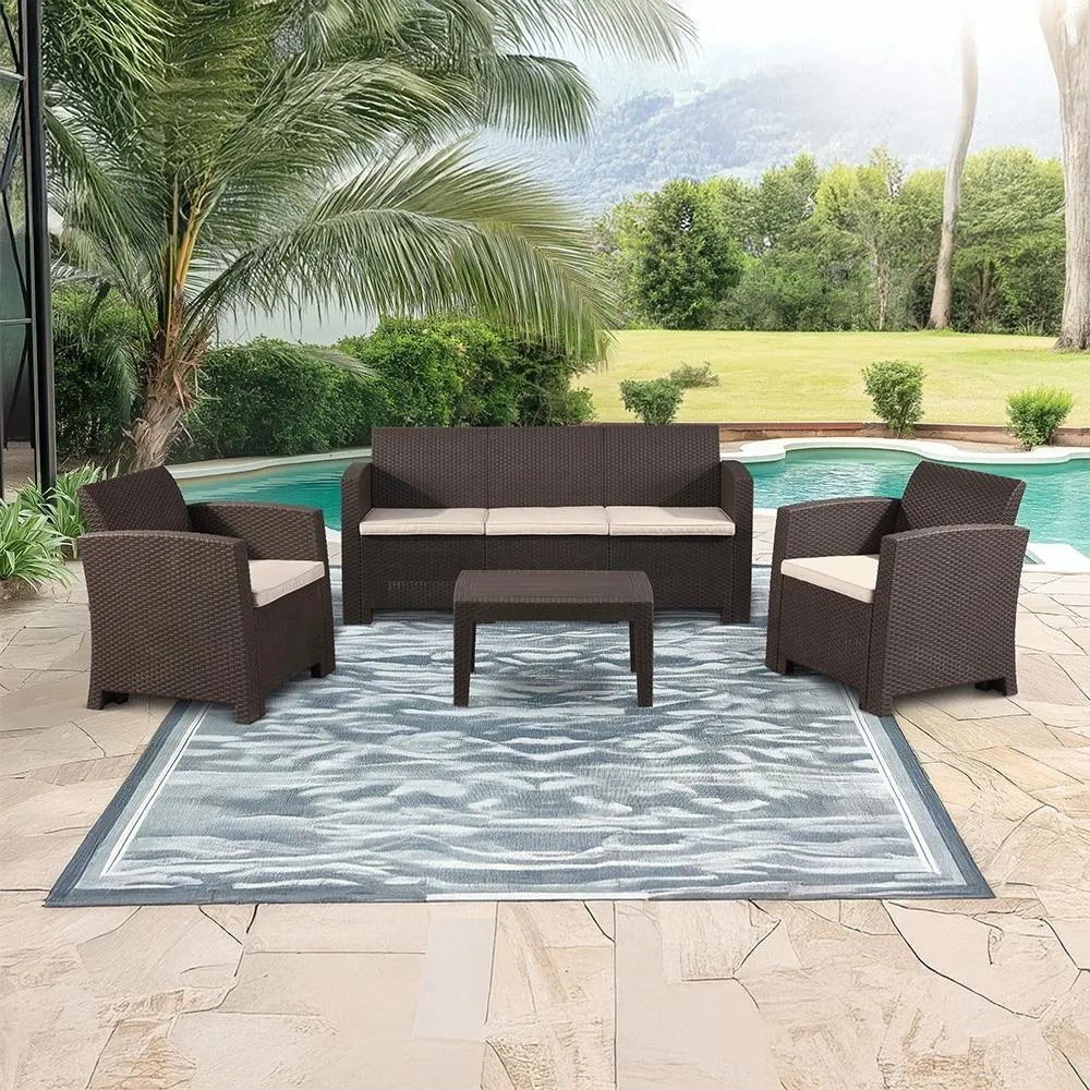 Veľký ratanový set Avenberg IBERIA-hnedý ratan