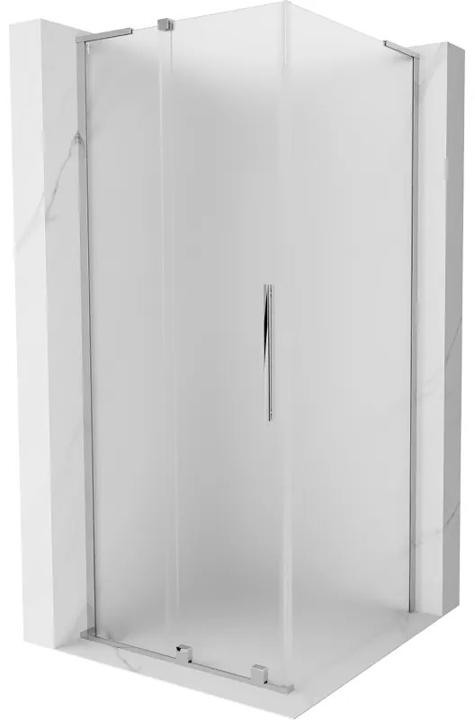 Mexen Velar L, sprchový kút s posuvnými dverami 110 x 110 cm, 8mm sklo námraza, chrómová, 871-110-110-33-01
