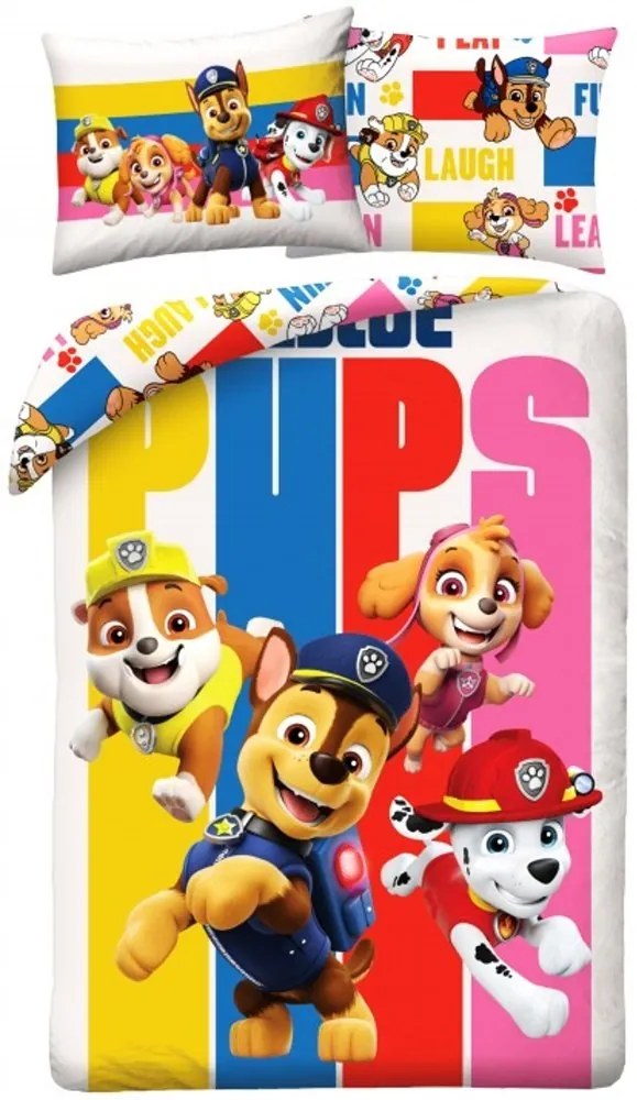 Bavlnené obliečky na posteľ Labková patrola - Paw Patrol - motiv Rescue Pups - 100% bavlna - 70 x 90 cm + 140 x 200 cm