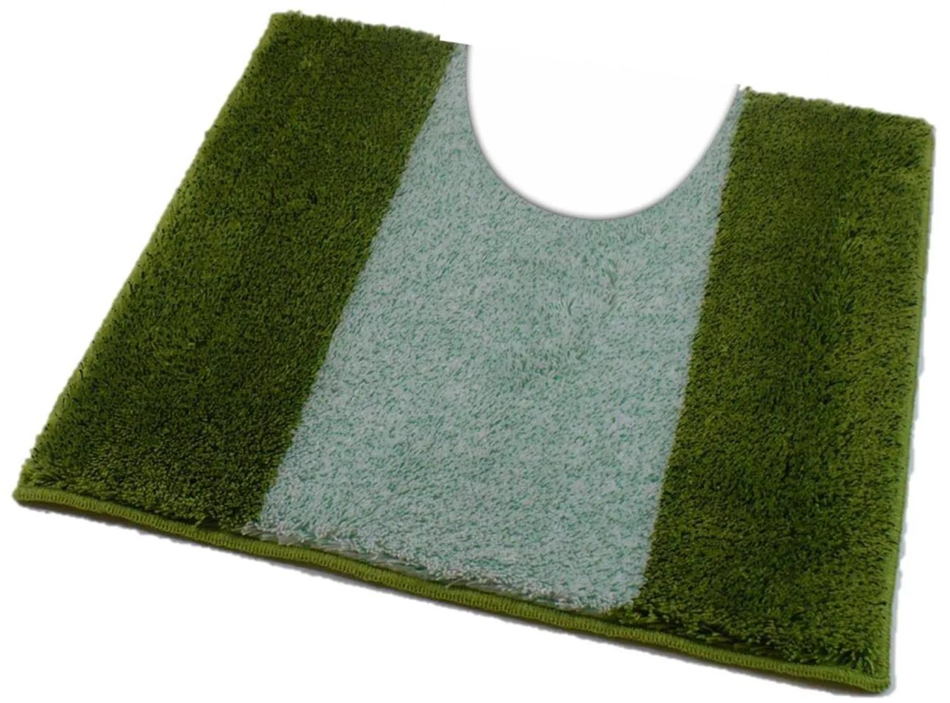 ROUTNER Kúpeľňová predložka ATHENA Zelená 10309 - Zelená / 50 x 50 cm WC s výkrojom 10309