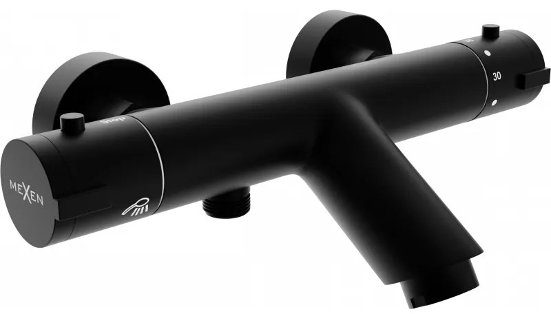Mexen KAI, vaňová termostatická batéria, čierna, 77300-70