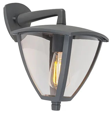 Klasická vonkajšia lampa na stenu tmavosivá IP44 - Platar