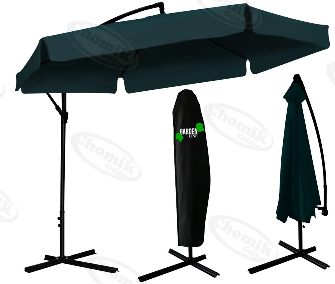 Garden Line 3 M ZELENÝ ZÁHRADNÝ SLNEČNÍK „BANANA“ S OBALOM