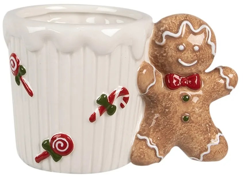 Biely keramický hrnček Perníček Gingerbread - 15*10*10 cm / 350 ml