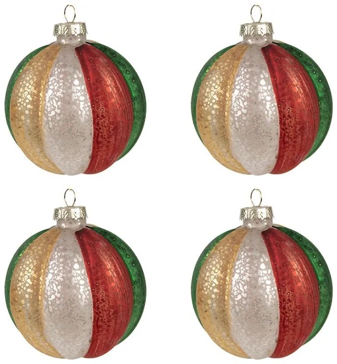 Farebná sklenená ozdoba (sada 4ks) - Ø 8 cm Farebná sklenená ozdoba (sada 4ks) - Ø 8 cm