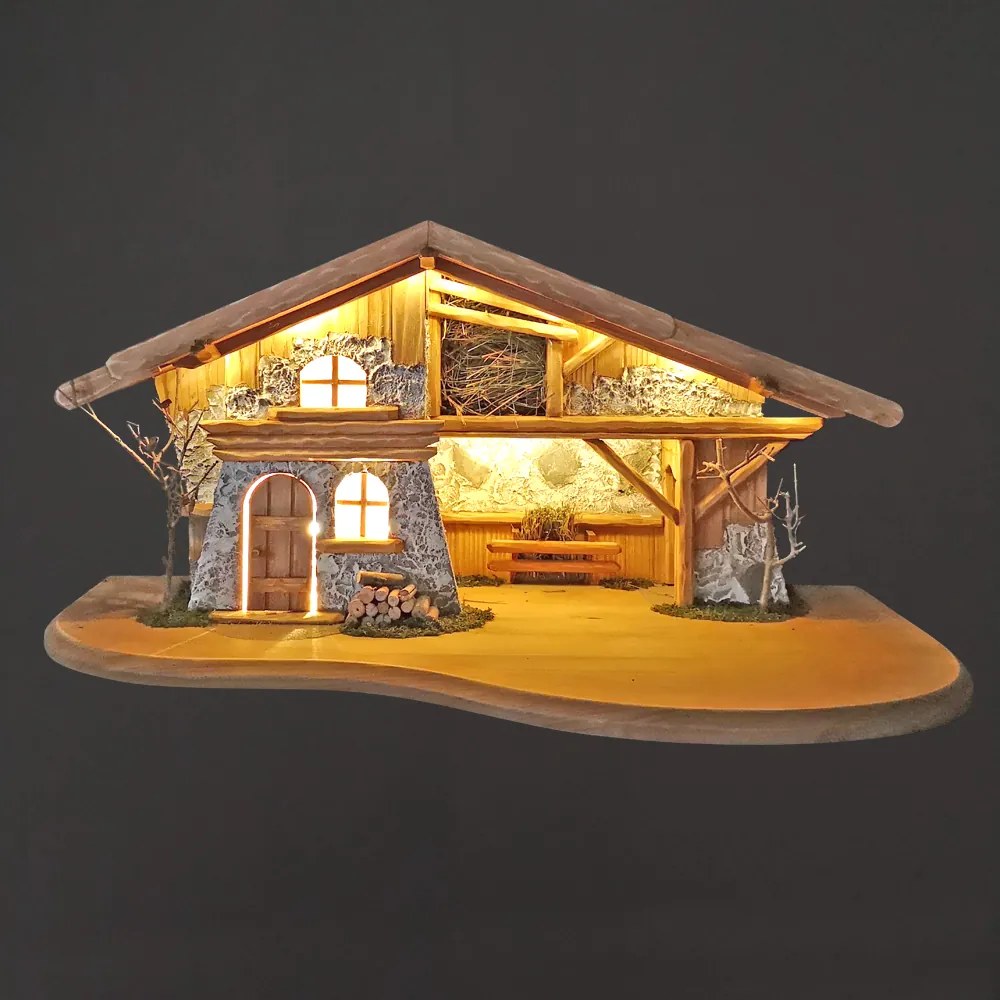 AMADEA Drevený betlehem BEZ FIGURÍK 67 cm