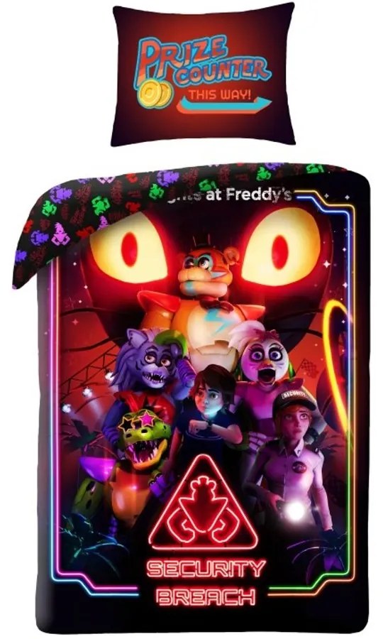 Bavlnené posteľné obliečky Päť nocí u Freddyho - Five Nights at Freddy's - 100% bavlna - 70 x 90 cm + 140 x 200 cm