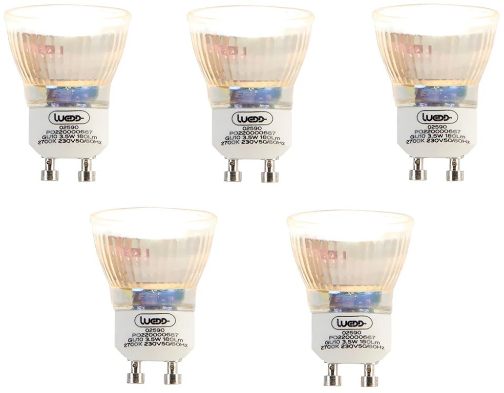 Sada 5 LED žiaroviek GU10 35 mm 3,5 W 180 lm 2700 K