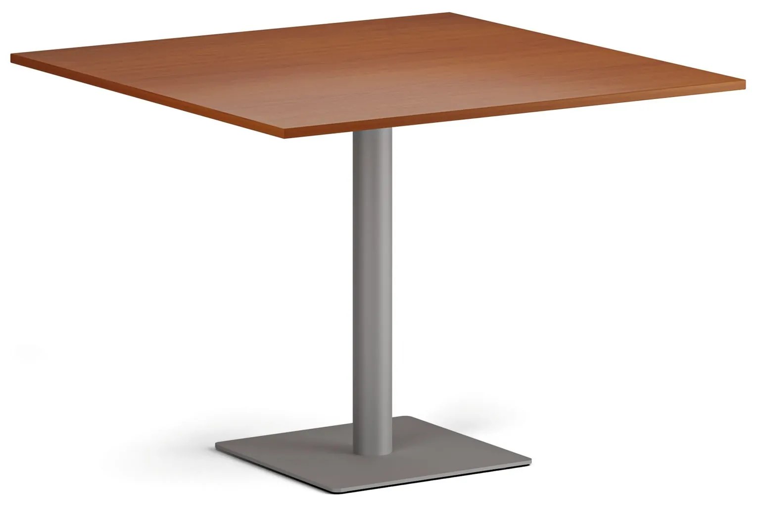 Konferenčný stolík ENZO, 100x100 cm, sivostrieborná podnož, čerešňa