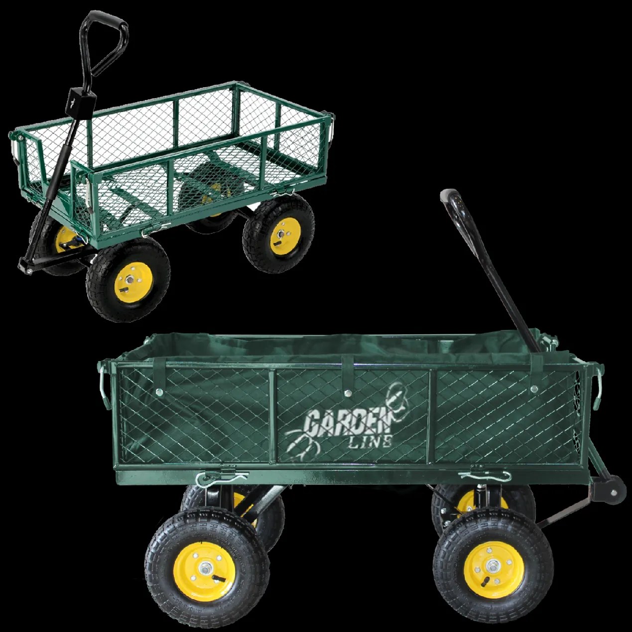 Garden Line ZÁHRADNÝ VOZÍK S DVOJITOU FUNKCIOU, ZELENÝ