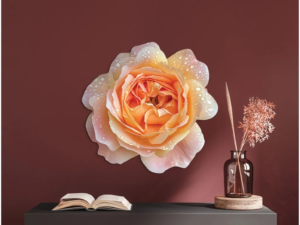 drevko | Obraz Oranžová ruža 425 x 44 cm