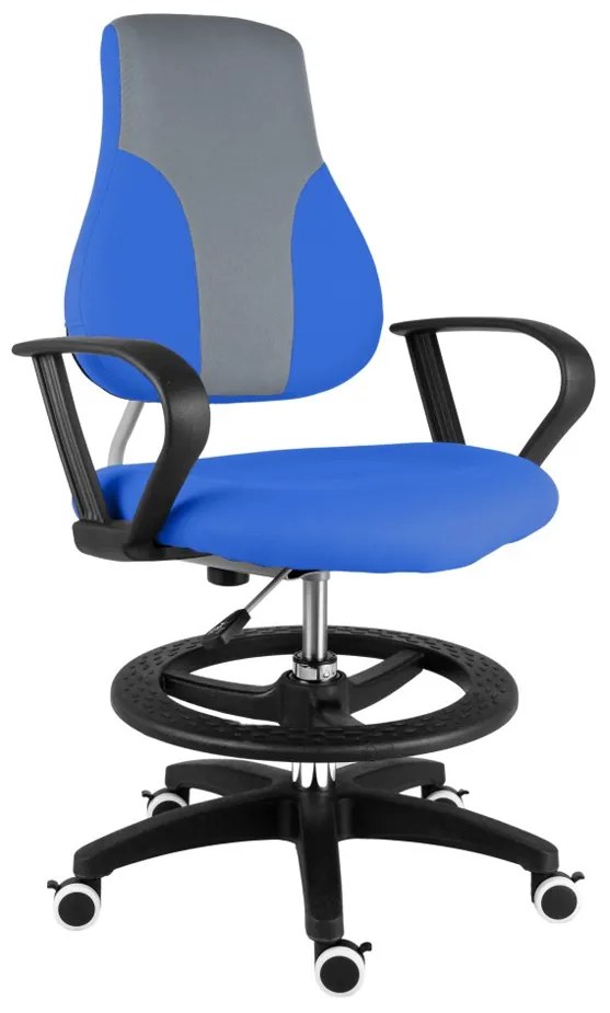 Detská rastúca stolička Neoseat KINDER — látka, sivá/modrá