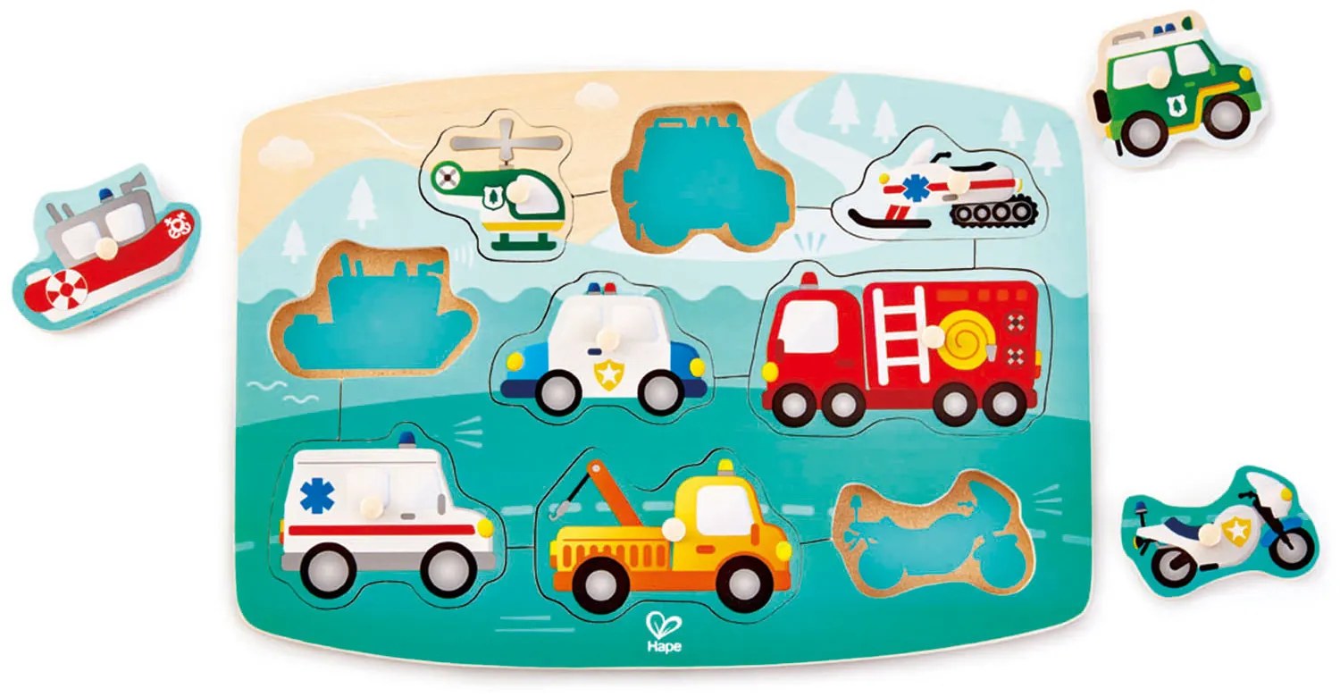 Vkládací puzzle na desce - první pomoc