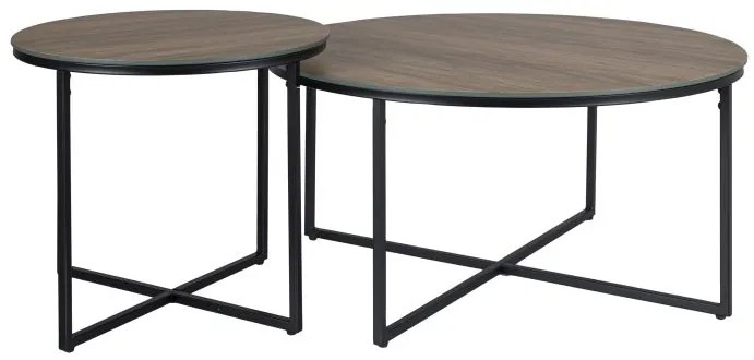 Sada 2 konferenčních stolků PALERMO I hnědá Sada 2 konferenčních stolků PALERMO I hnědá