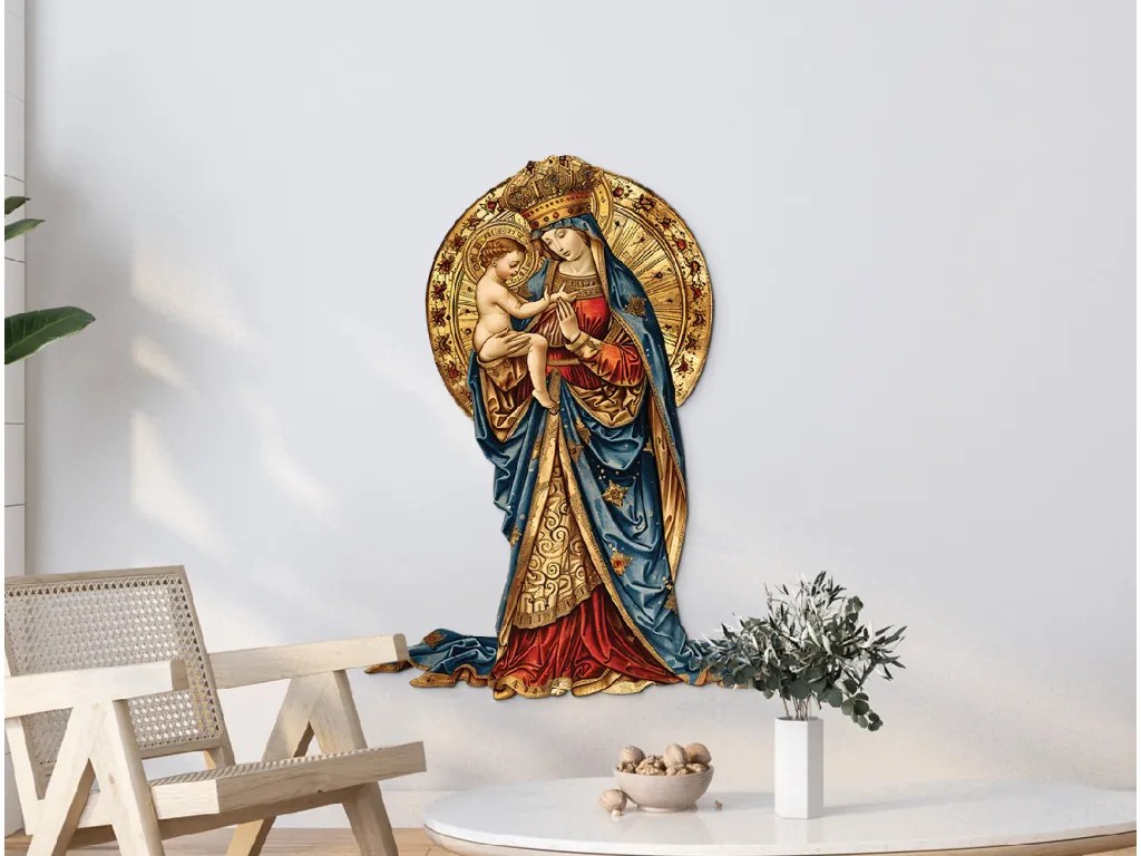 drevko | Obraz na stenu Zlatá Madona s Dieťaťom 60 x 455 cm