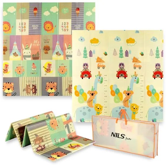 Detská skladacia penová podložka NILS Fun MD04 ZOO