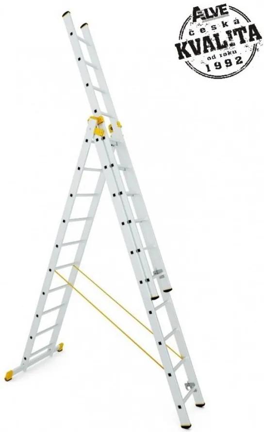 ALVE Rebrík hliníkový trojdielny univerzálny 8610 PROFI PLUS FORTE