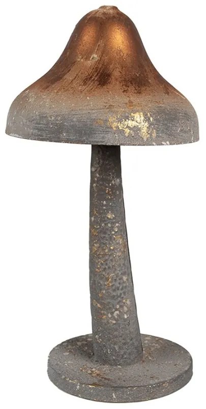 Šedo-měděná plechová dekorace houba - Ø 14*27 cm Šedo-měděná plechová dekorace houba - Ø 14*27 cm