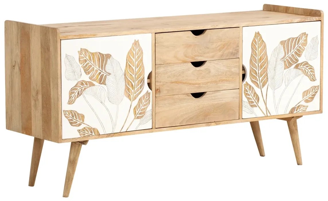 furniture-nabytek.cz - Masívna skrinka pod umývadlo Barani z mangového dreva, lakovaná, hnedá – 150×42×75 cm