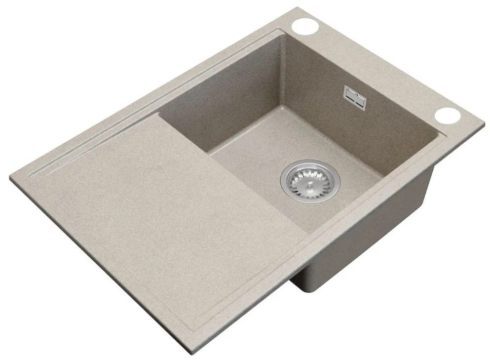 Gamma Design 7050, 1-komorový granitový drez 700x480x205 mm, béžová, GMA-ZLE000126