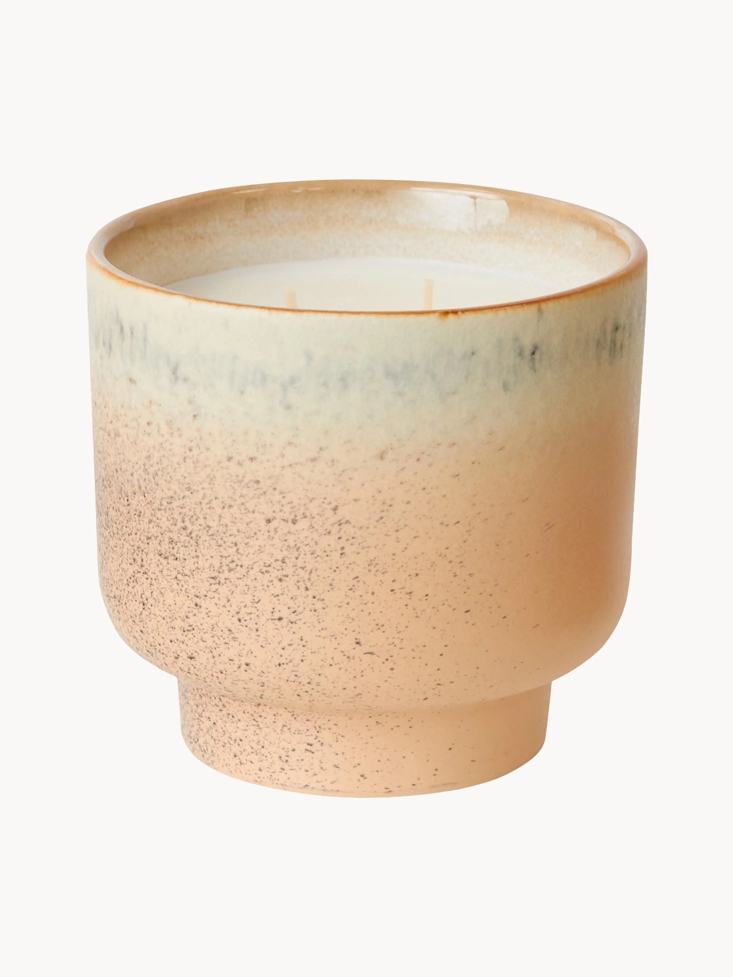 Ručne vyrobená vonná sviečka's dvoma knôtmi 70's (Peppermint & Lily of the Valley)