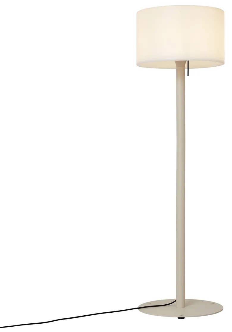 Škandinávska vonkajšia stojaca lampa béžová s bielym tienidlom IP44 - Mississippi