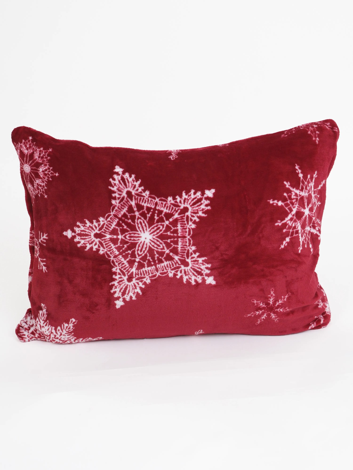 Obliečka na vankúš mikroplyš Exclusive 50 x 70 cm – Snehové vločky červené