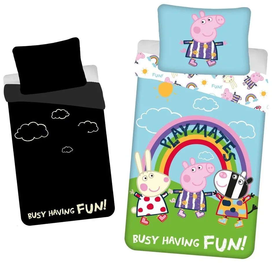 Jerry Fabrics Svietiace obliečky Prasiatko Peppa Pig - 140 x 200 cm / 70 x 90 cm