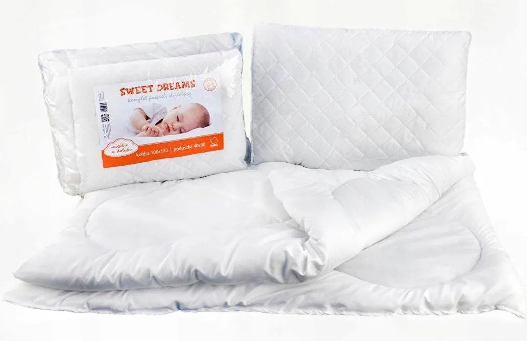 Súprava detskej prikrývky 100x135 cm a vankúša 40x60 cm do postieľky (Sweet Dreams) - rozbalená