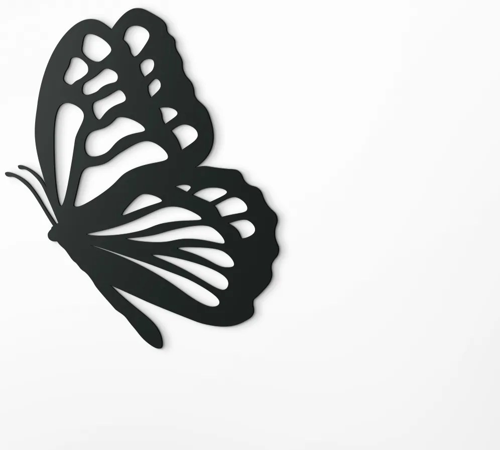 drevko Drevená nálepka Poletujúci motýľ Rozmer obrazu: 40,5 x 32,5 cm, Farba dekorácie: Čierna