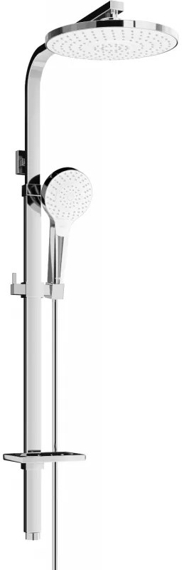 Mexen - Q05 sprchový set s hornou hlavicou Circle, chrómová- biela, 798050595-00