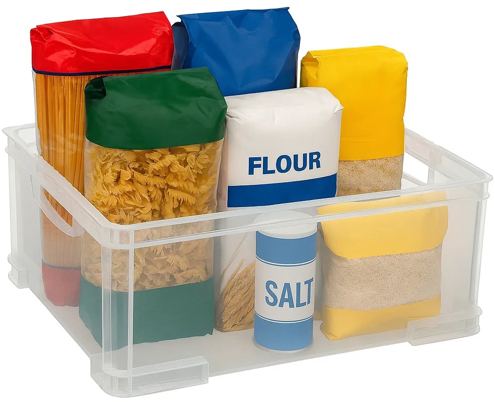 CURVER 2. akosť - Úložný box, rovná plastová debnička, stohovateľný AURORA - 44 x 35 x 16 (19L)