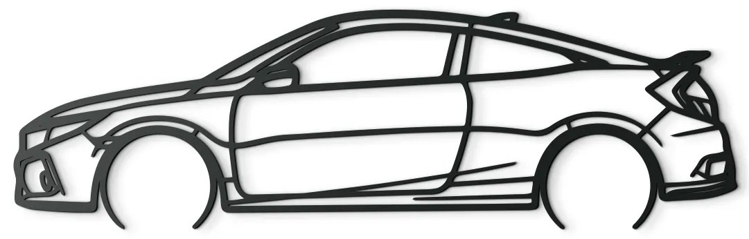 drevko Drevený obraz auta Honda 19 Civic si Rozmer obrazu: 26 x 86 cm, Farba dekorácie: Čierna