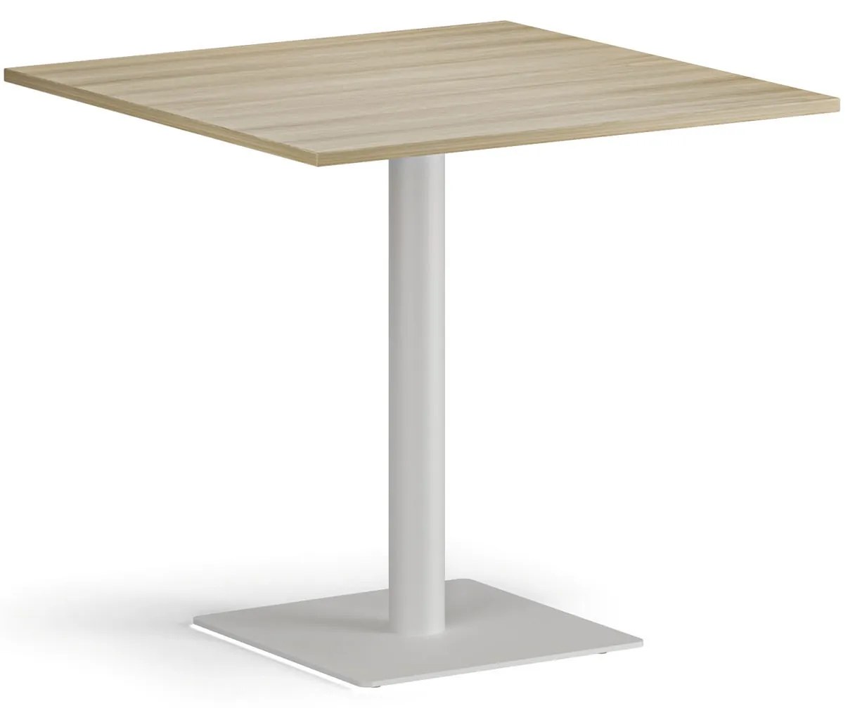 Konferenčný stolík ENZO, 80x80 cm, biela podnož, dub prírodný