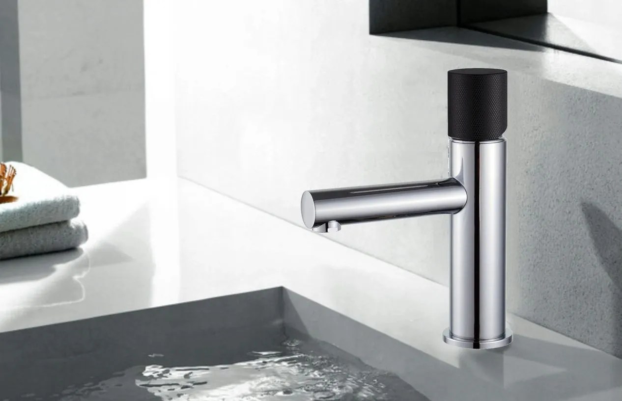 Mexen ELBA ONE - umývadlová batéria s dizajnovým ovládaním, chrómová-čierna, 74101-07