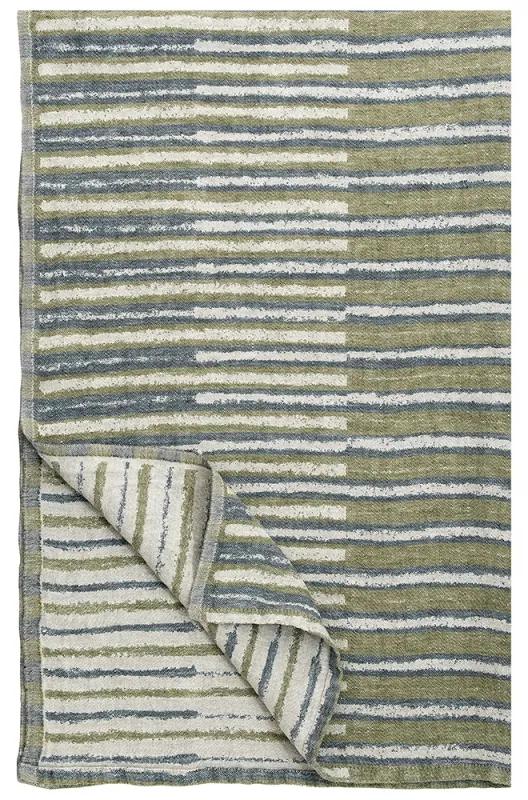 Ľanový uterák Taito, ľan-sivo-zelená, Rozmery 95x150 cm