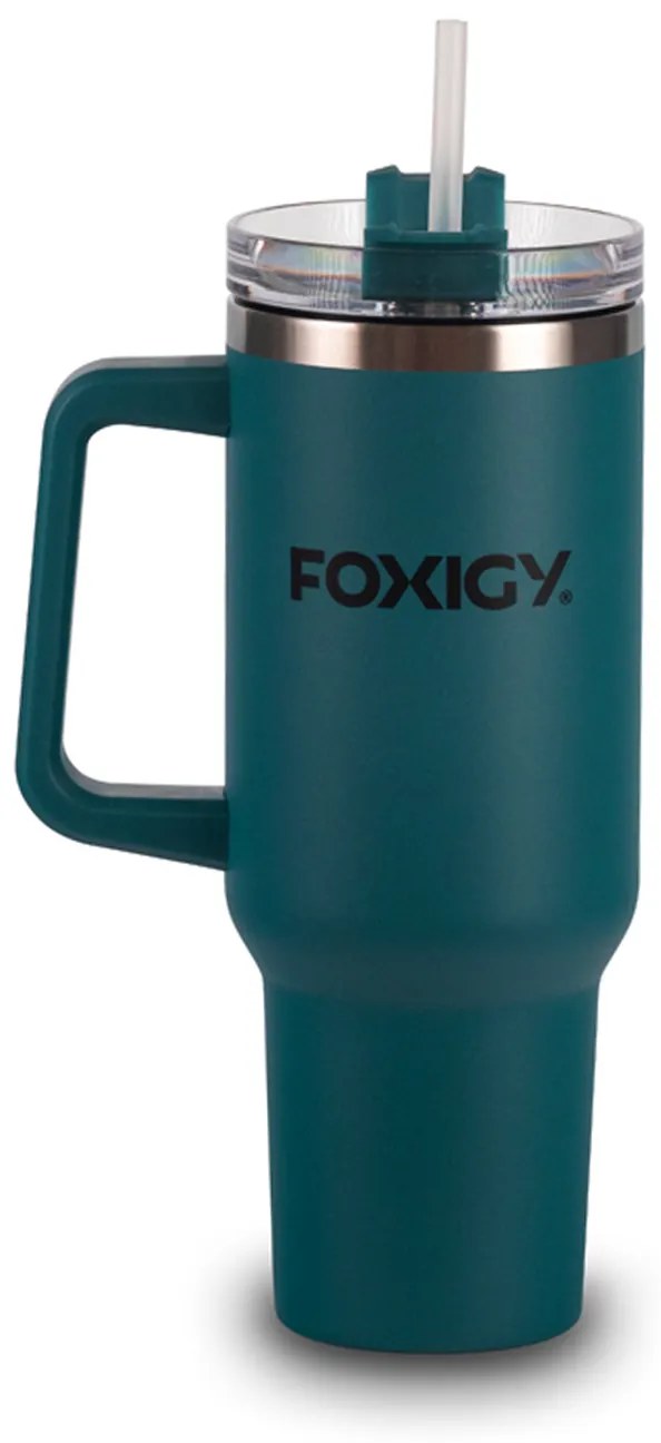 Foxigy Termohrnček do auta so slamkou 1200 ml Navy Blue