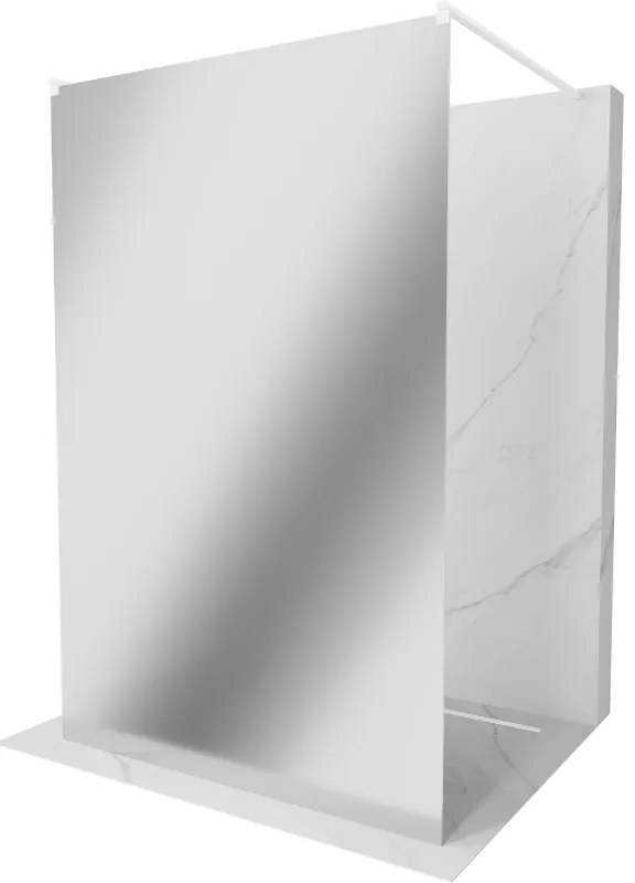 Mexen Kioto, priechodná sprchová zástena 110 x 200 cm, lustro 8 mm, 2x biela stabilizačná rozpera, 800-110-002-20-50