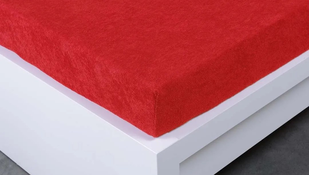 Froté plachta 220 × 200 cm Exclusive – tmavočervená