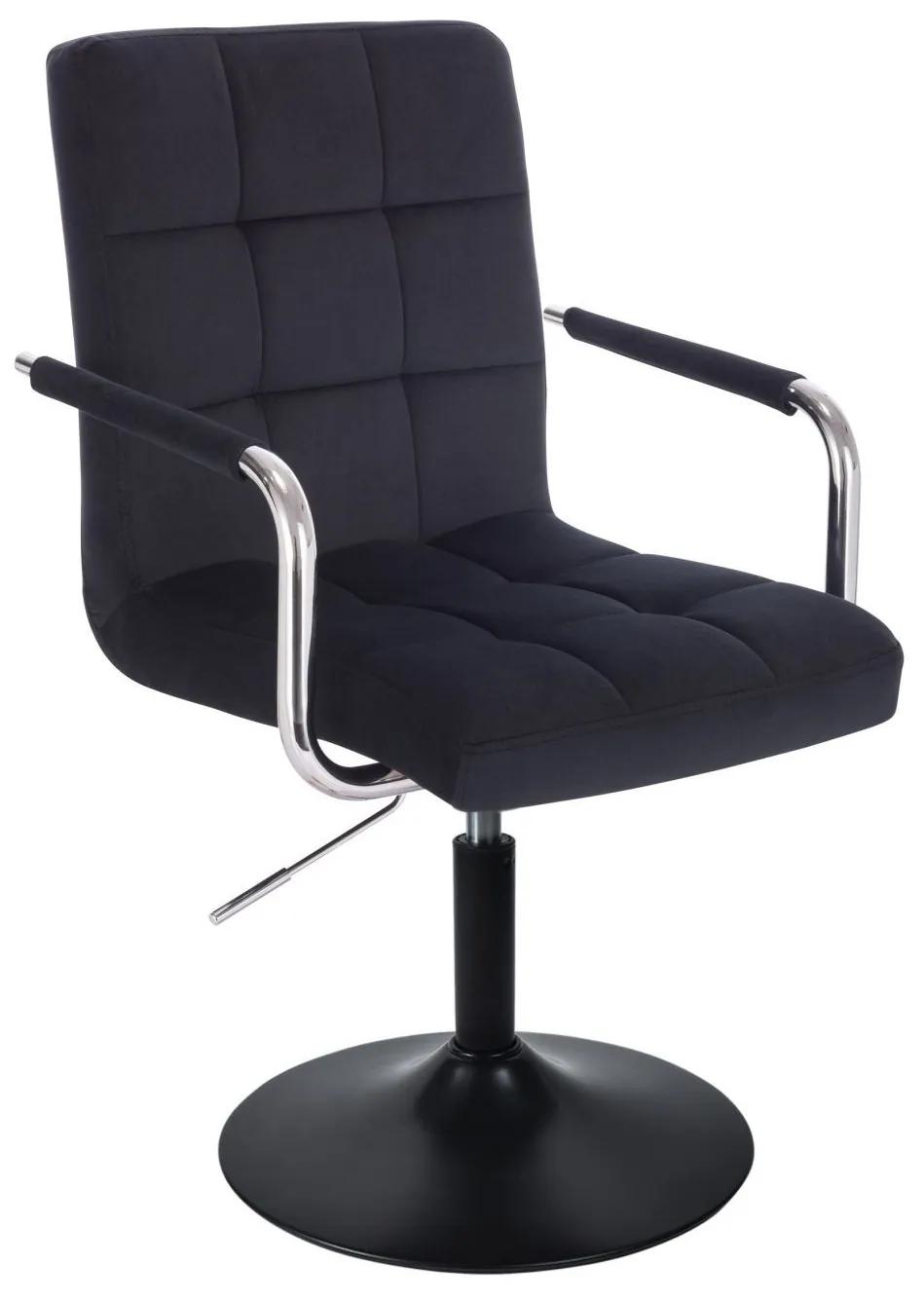 LuxuryForm DESIGN Stolička VERONA VELUR na čiernom tanieri - čierna