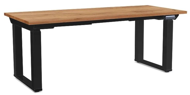 Výškovo nastaviteľný stôl OfficeTech Strong 180 x 80 cm, čierna podnož, dub kraft